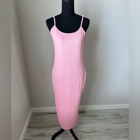 Baby Girl Pink Solid Split Hem Cami Dress Size Large - Picture 5 of 10